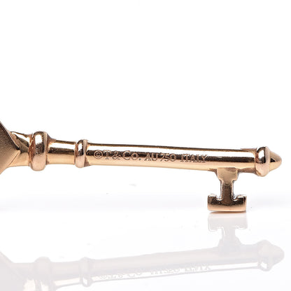 Tiffany 18K Rose Gold Diamond Cutout Heart Key Pendant 3 of 3