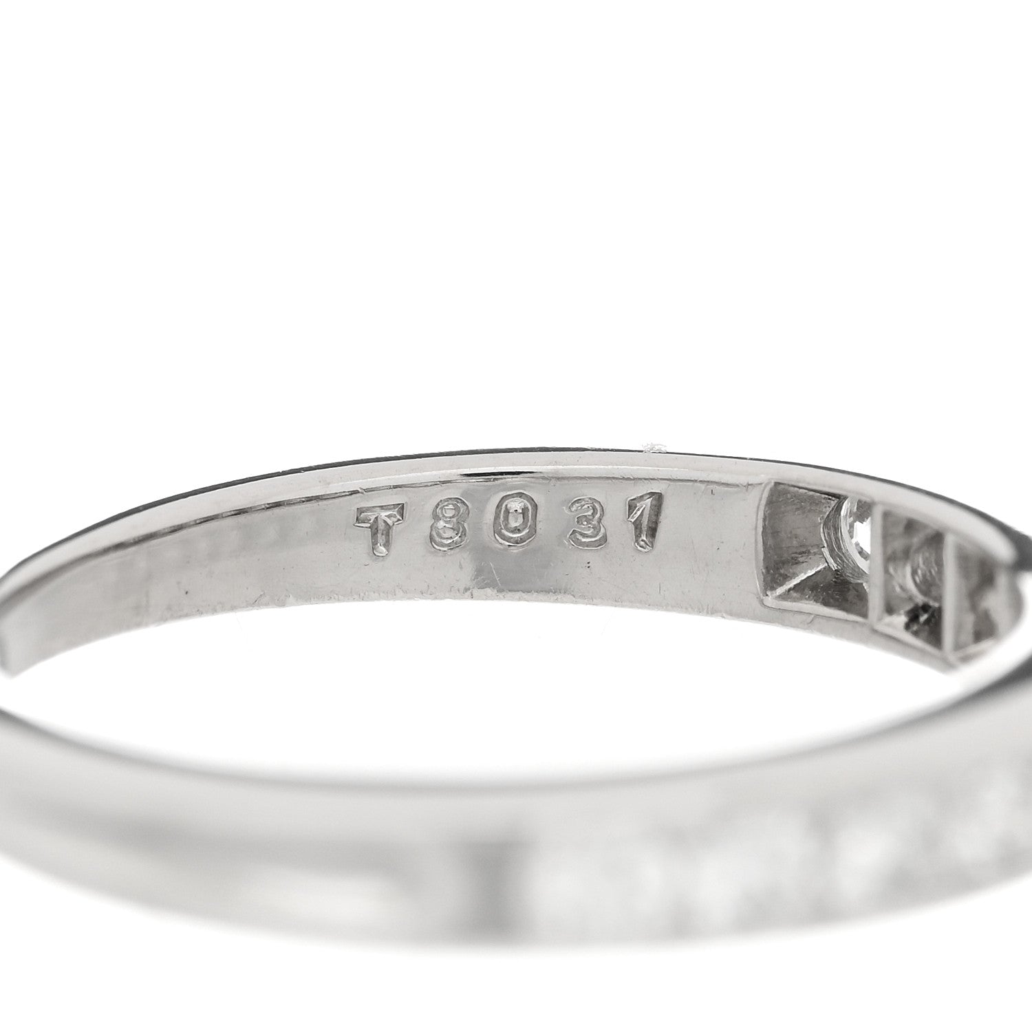 Tiffany Platinum Diamond .33ctw Half Circle Wedding Band Ring 50 5.5 4 of 5