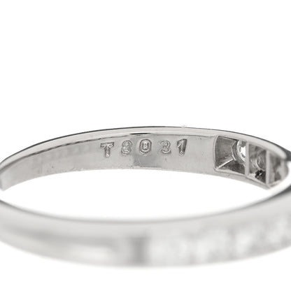 Tiffany Platinum Diamond .33ctw Half Circle Wedding Band Ring 50 5.5 4 of 5