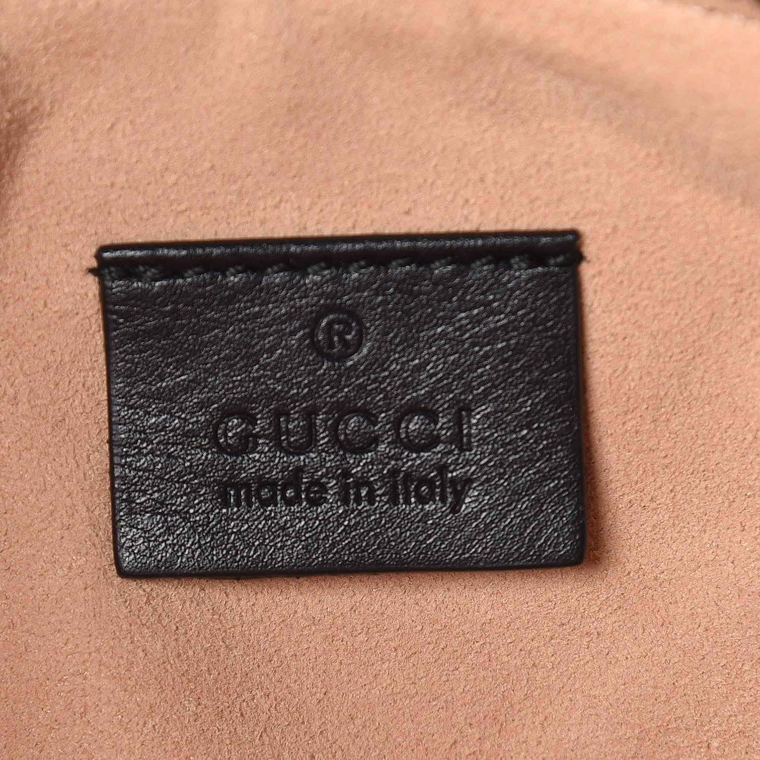 Gucci Calfskin Matelasse Small GG Marmont Double Zip Shoulder Bag Black 7 of 10