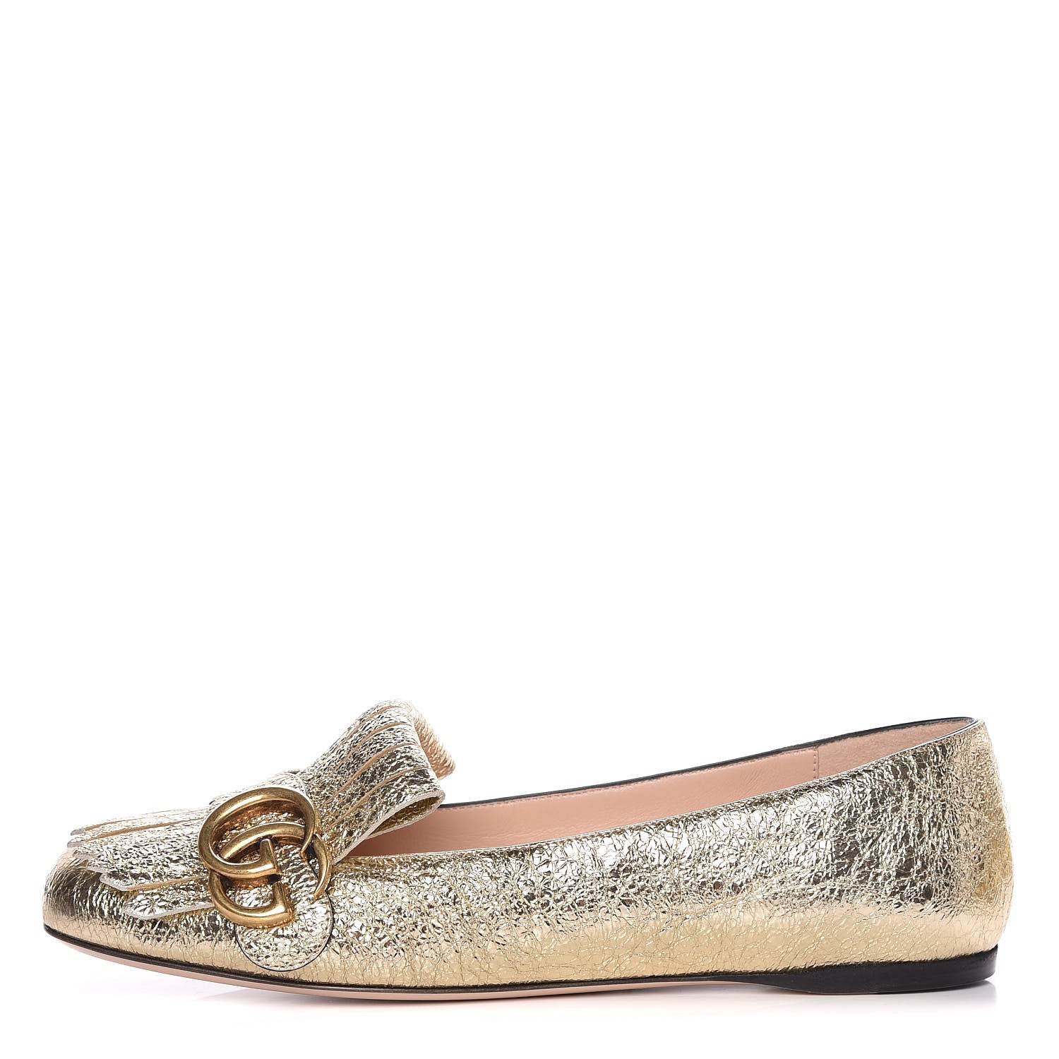 Gucci Galassia GG Marmont Fringe Flats 36 Platino 1 of 10