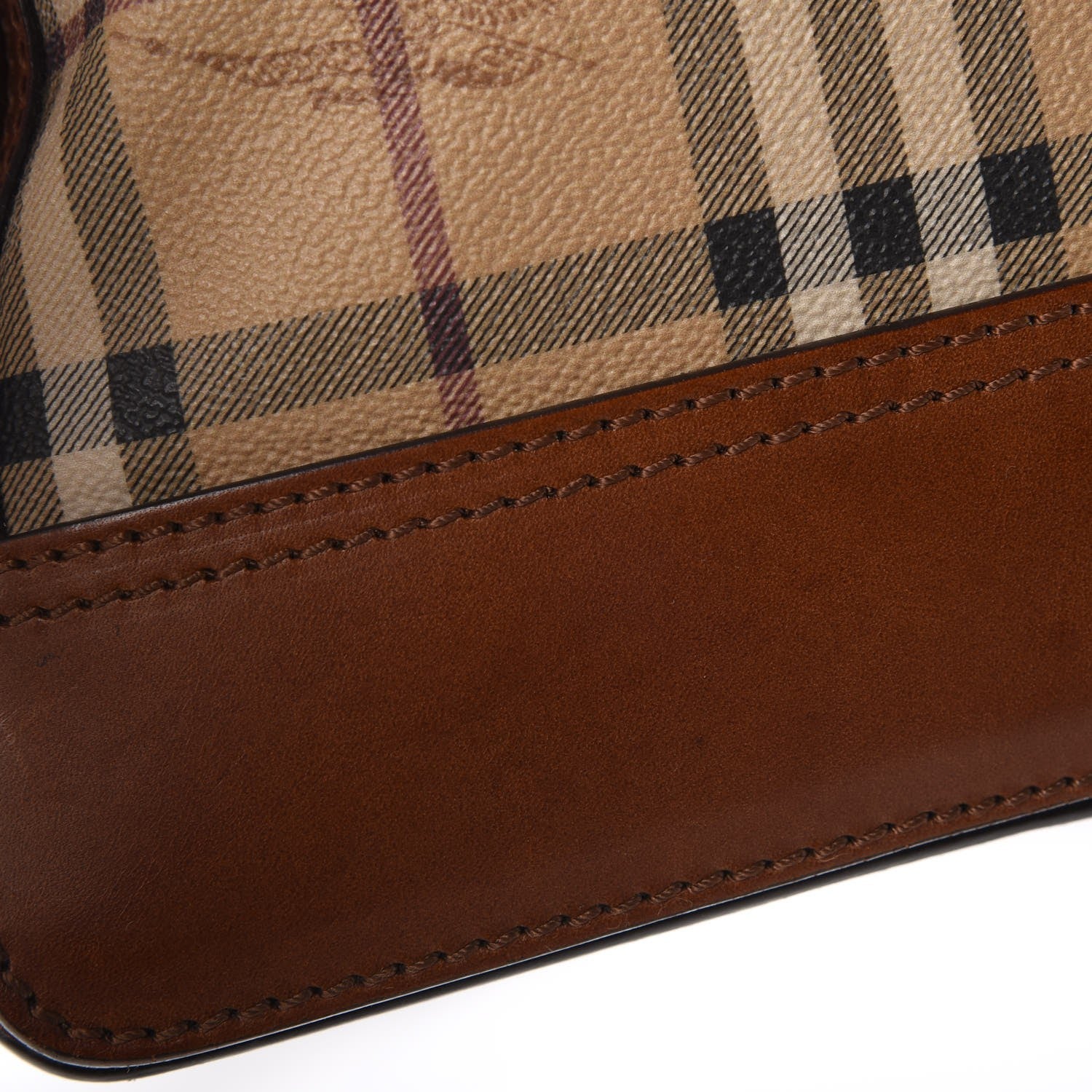 Burberry Haymarket Check Flat Crossbody Messenger Bag Tan 12 of 13