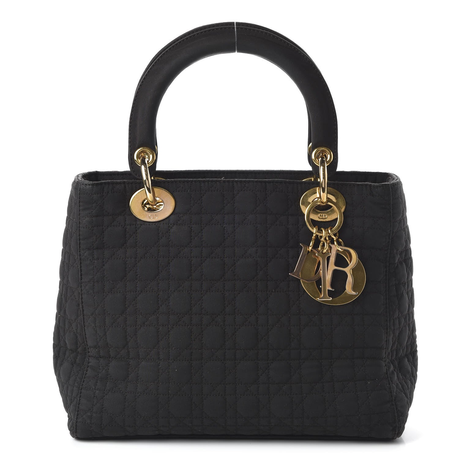 Christian Dior Nylon Cannage Stitched Medium Lady Dior Black 1 of 10