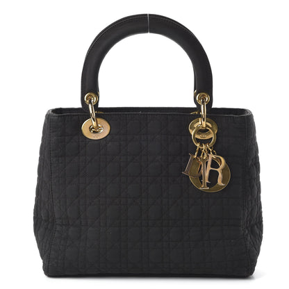 Christian Dior Nylon Cannage Stitched Medium Lady Dior Black 1 of 10