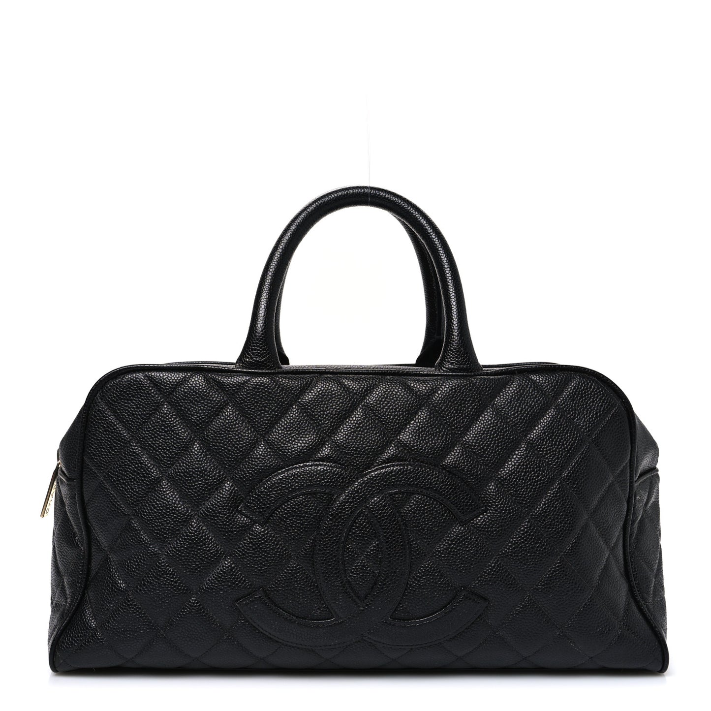 Caviar Quilted Large Bowler Black