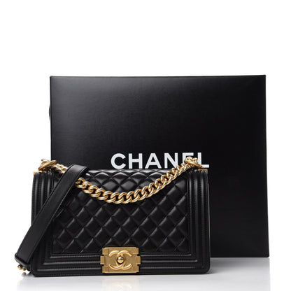 Chanel Lambskin Quilted Medium Boy Flap Black 11 of 11