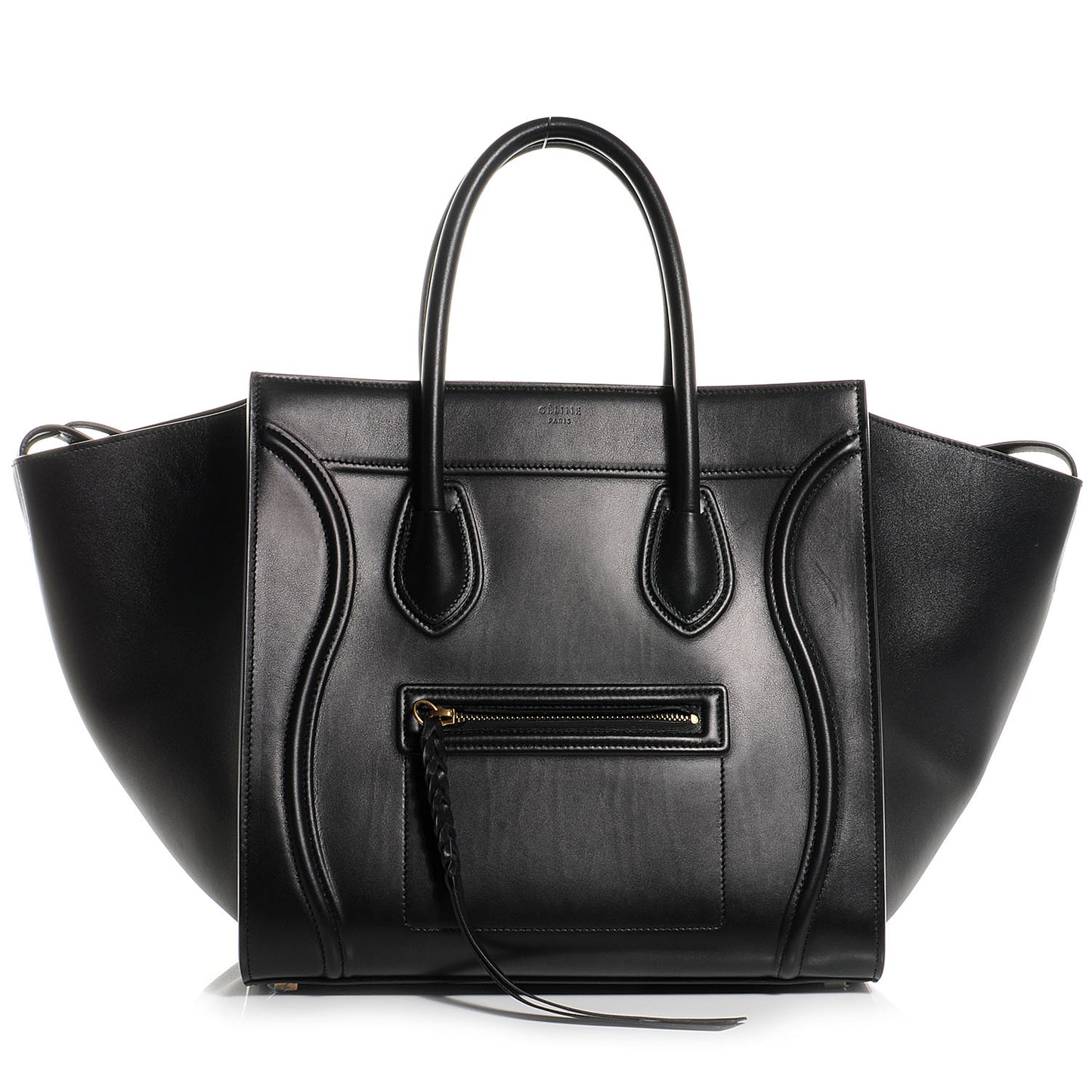 Smooth Calfskin Medium Phantom Luggage Black