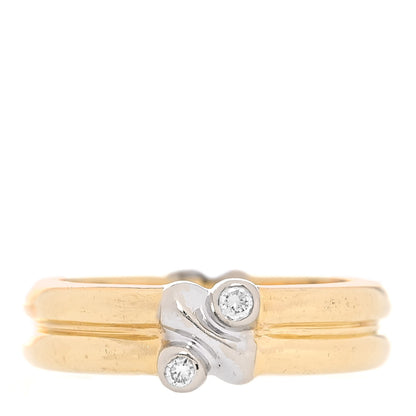 Tiffany 18K Yellow White Gold Diamond Signature X Ring 50 5.5 1 of 4