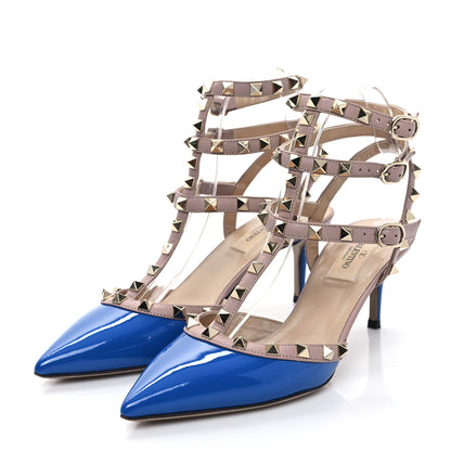 Valentino Garavani Patent Rockstud Ankle Strap 65mm Pumps 38 Indaco Poudre 3 of 7