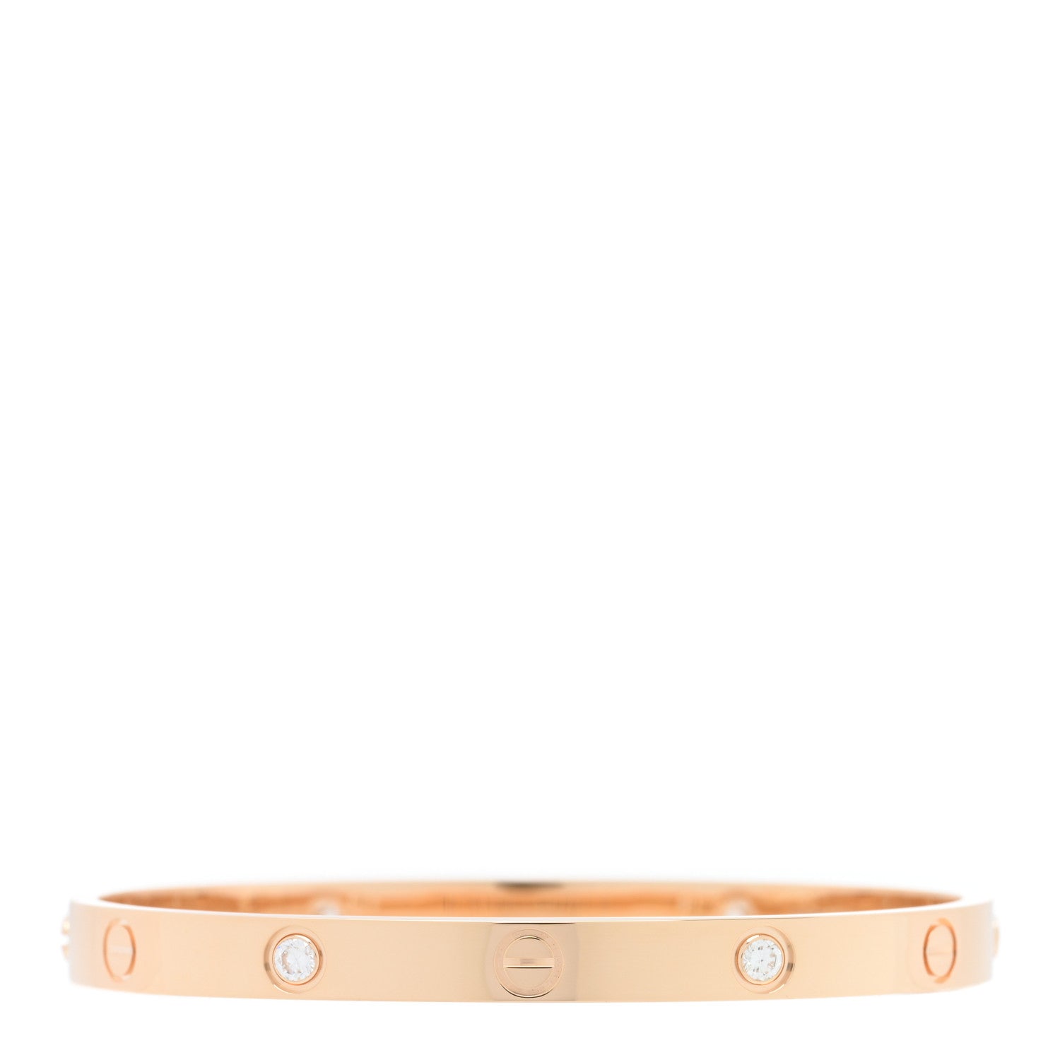 Cartier 18K Pink Gold 4 Diamond LOVE Bracelet 18 2 of 8