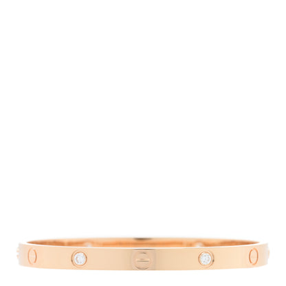 Cartier 18K Pink Gold 4 Diamond LOVE Bracelet 18 2 of 8