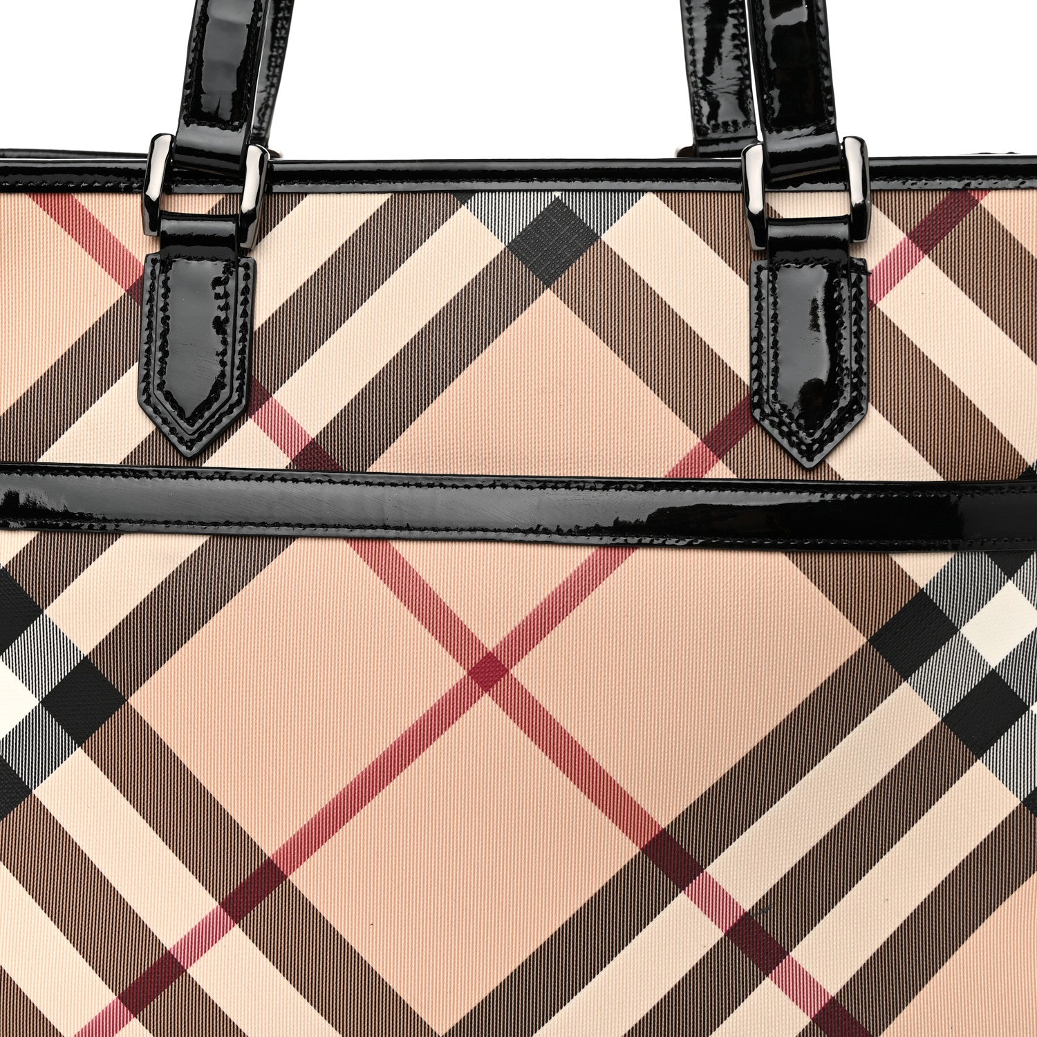 Burberry Nova Check Patent Medium Emmy Tote Black 9 of 11
