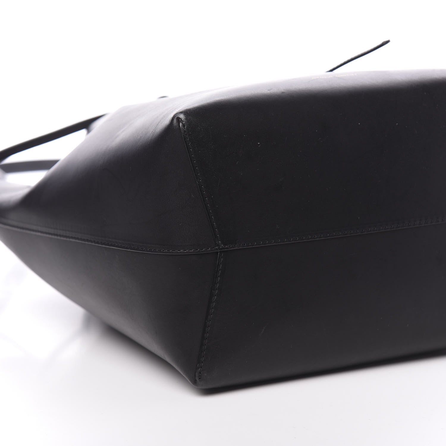 Mansur Gavriel Vegetable Tanned Calfskin Bucket Bag Black Argento 13 of 14