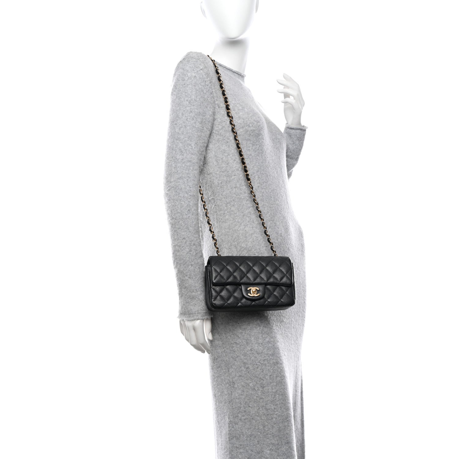 Chanel Caviar Quilted Mini Rectangular Flap Black 2 of 12