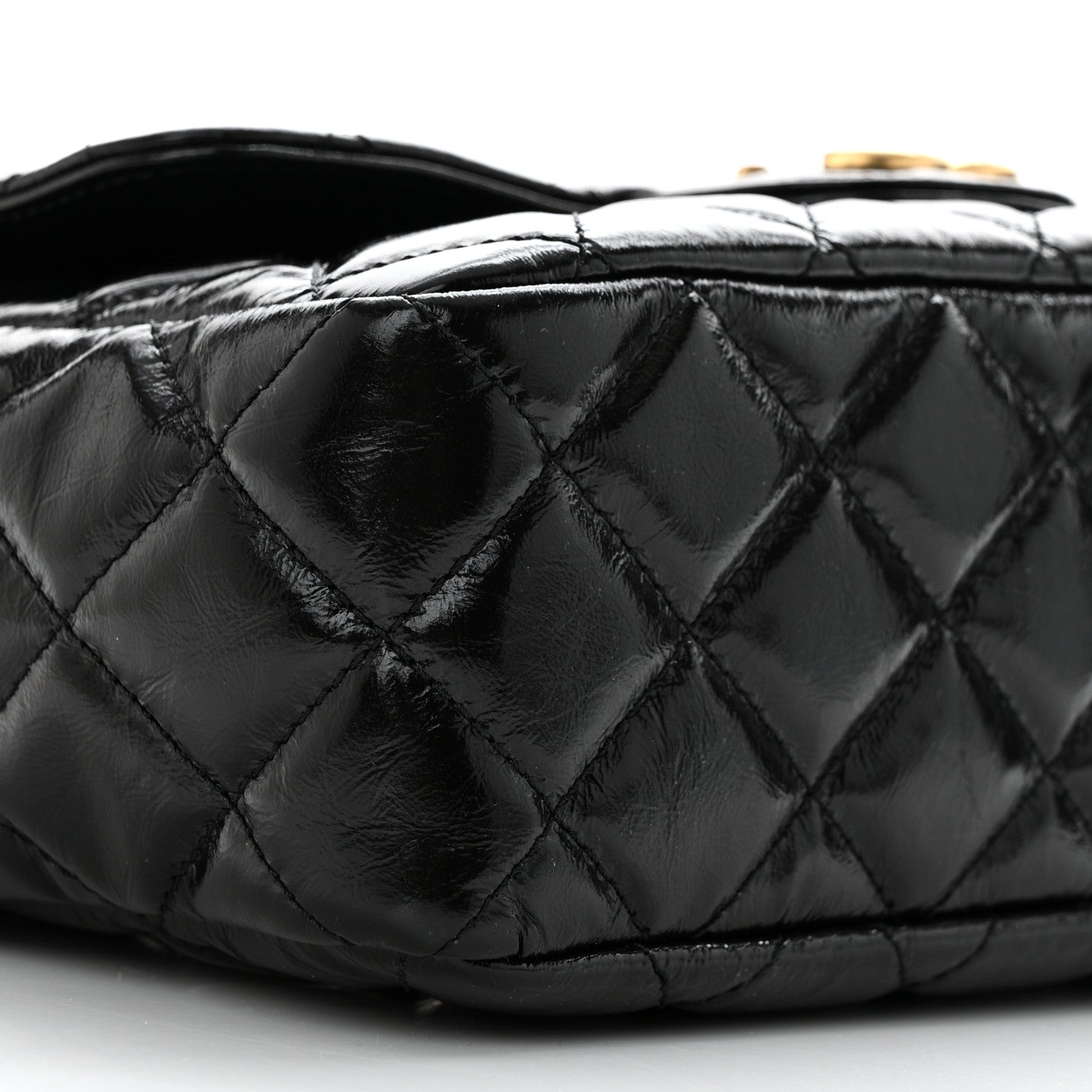 Chanel Shiny Crumpled Calfskin Quilted Wavy CC Hobo Black 9 of 10