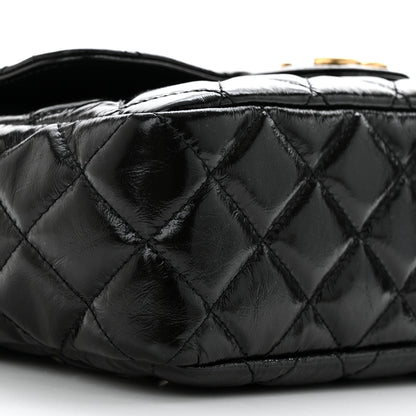 Chanel Shiny Crumpled Calfskin Quilted Wavy CC Hobo Black 9 of 10