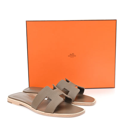 Hermes Epsom Oran Sandals 36 Etoupe 10 of 10