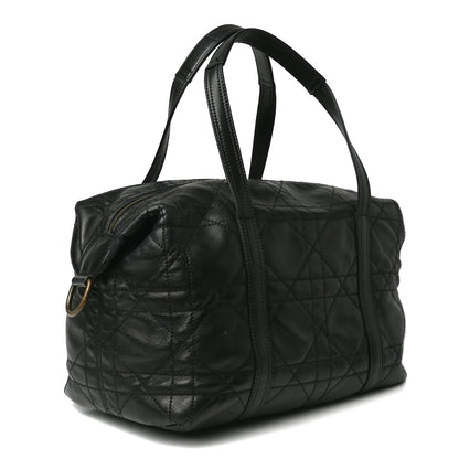 Christian Dior Lambskin Cannage Satchel Black 3 of 9