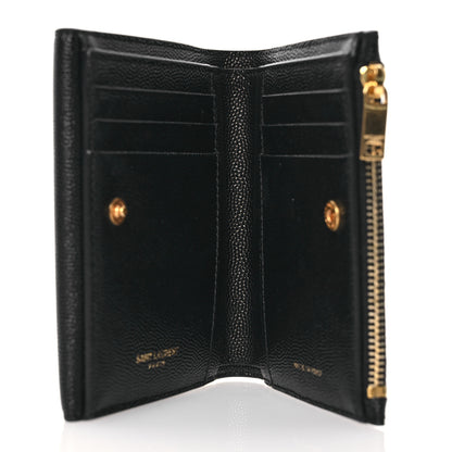 Saint Laurent Grain De Poudre Monogram Bi-Fold Wallet Black 5 of 11