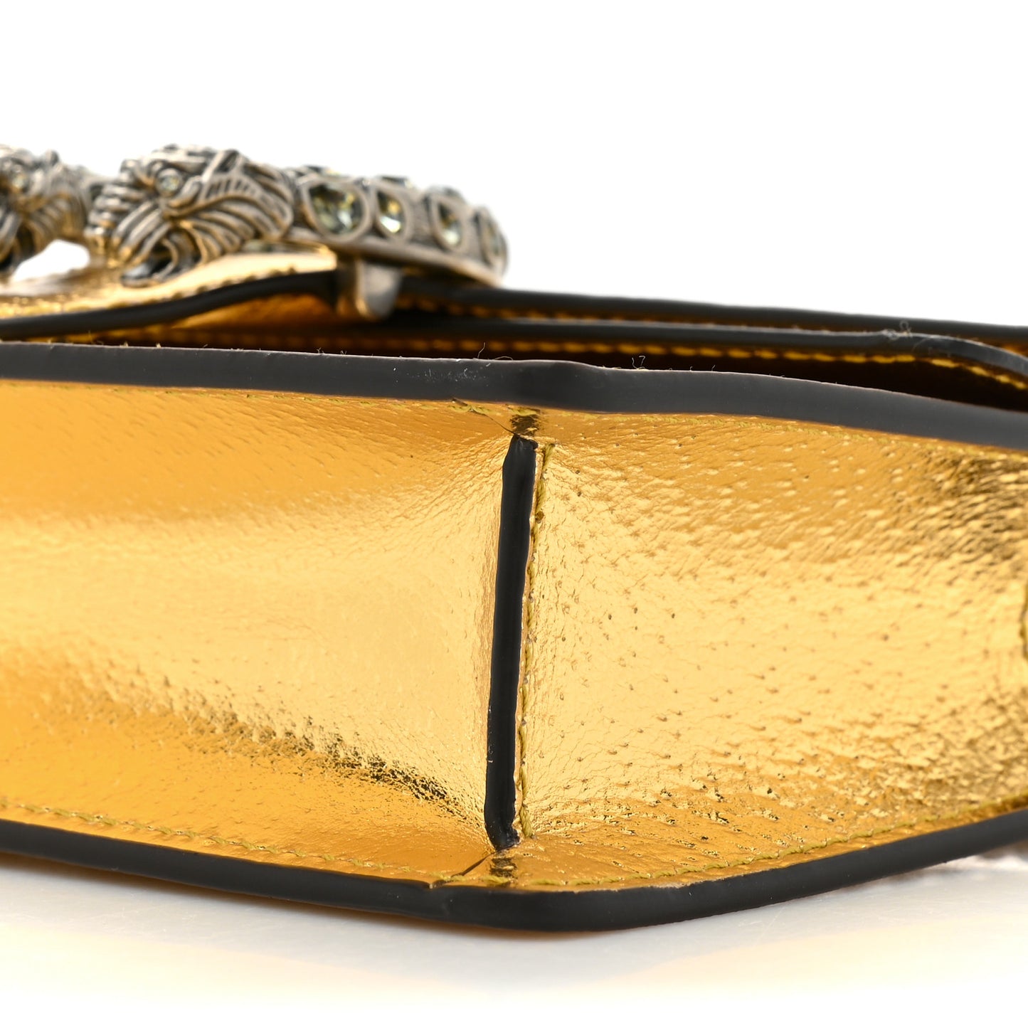 Metallic Calfskin Super Mini Dionysus Shoulder Bag Gold