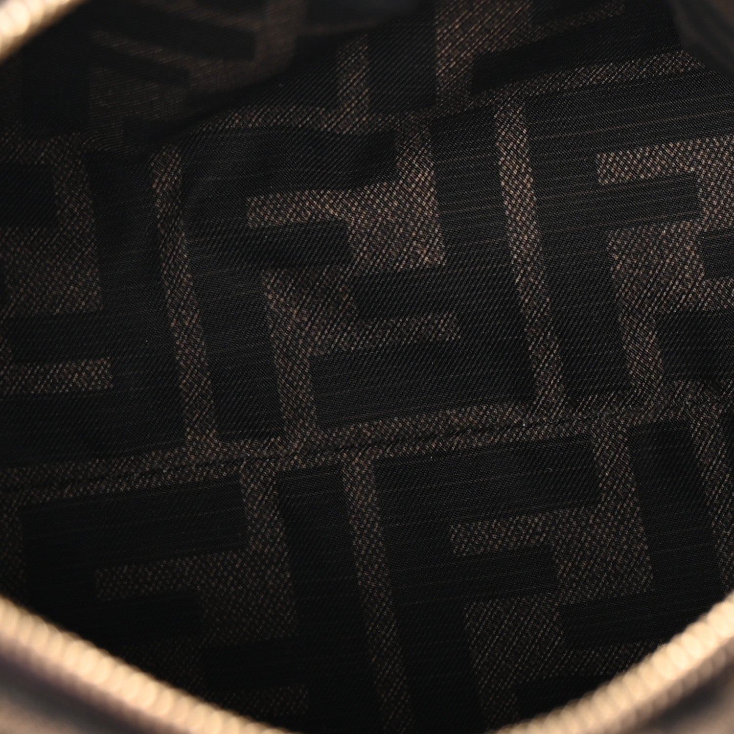 Fendi Fabric Jacquard FF 1974 Small Trapezoid Beauty Pouch Tobacco Moro Black 5 of 9
