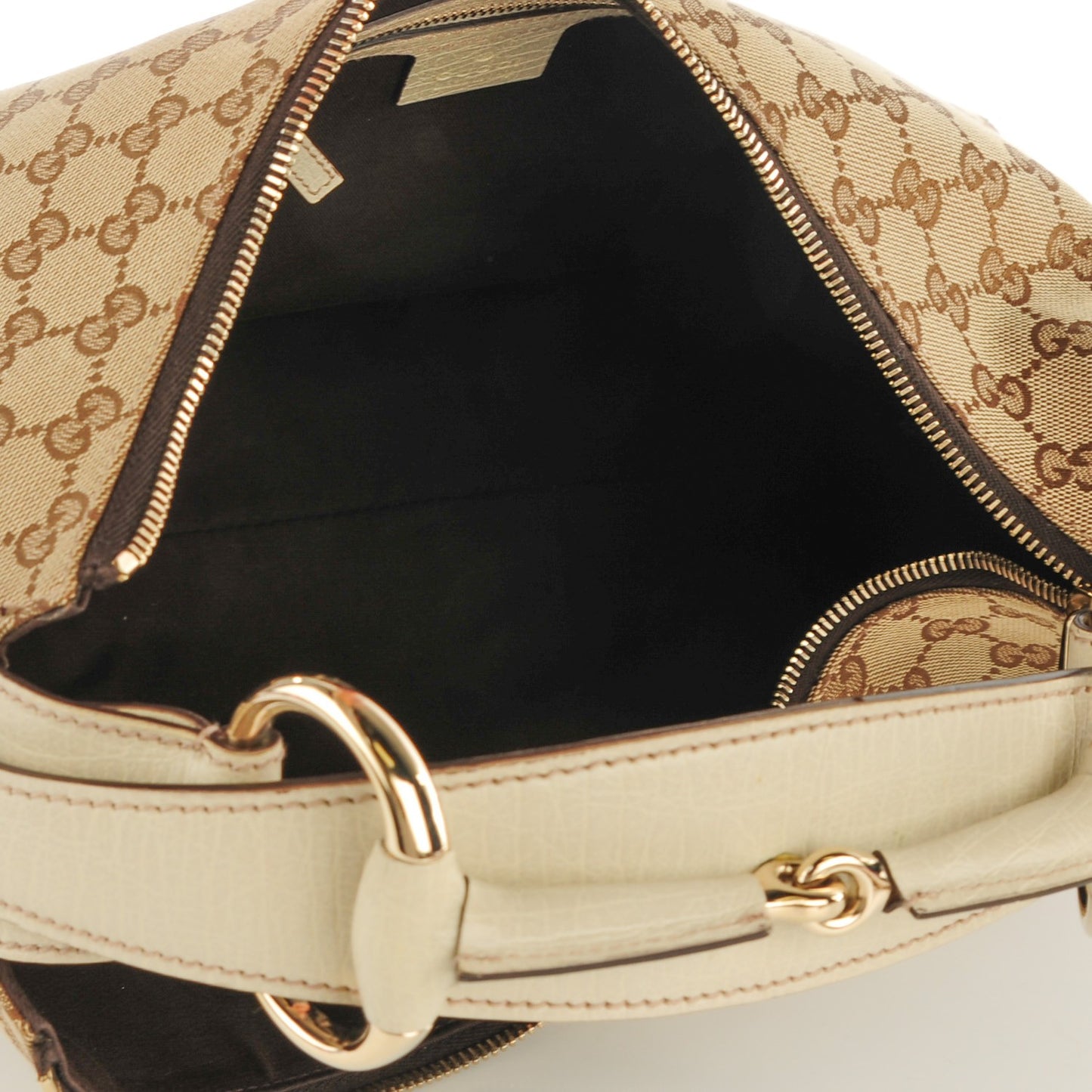 Monogram Medium Horsebit Chain Hobo Off White