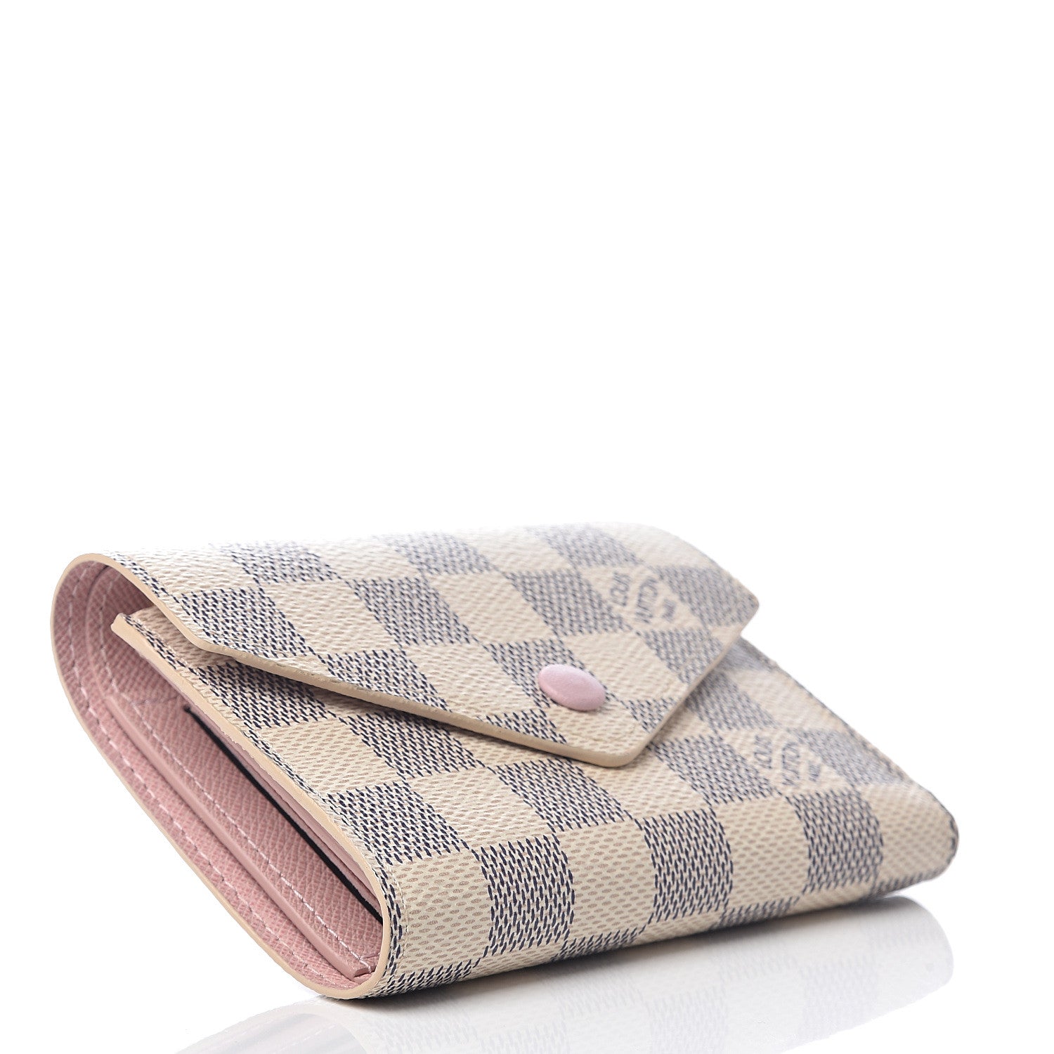 Louis Vuitton Damier Azur Victorine Wallet Rose Ballerine 3 of 5