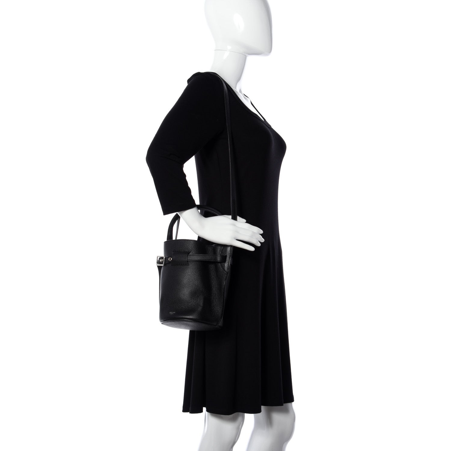 Celine Supple Grained Calfskin Nano Big Bag Bucket Black 2 of 16