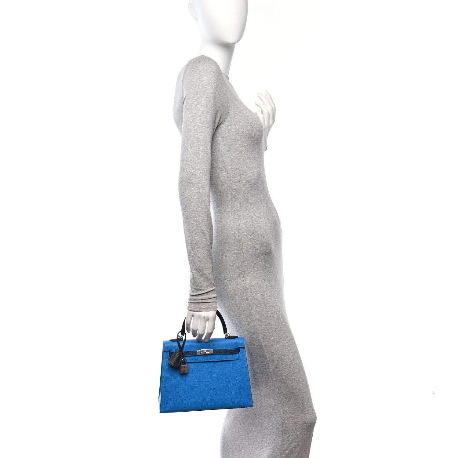 Hermes Epsom Horseshoe Kelly Sellier 25 Bleu Zanzibar Bleu De Pruse 2 of 11