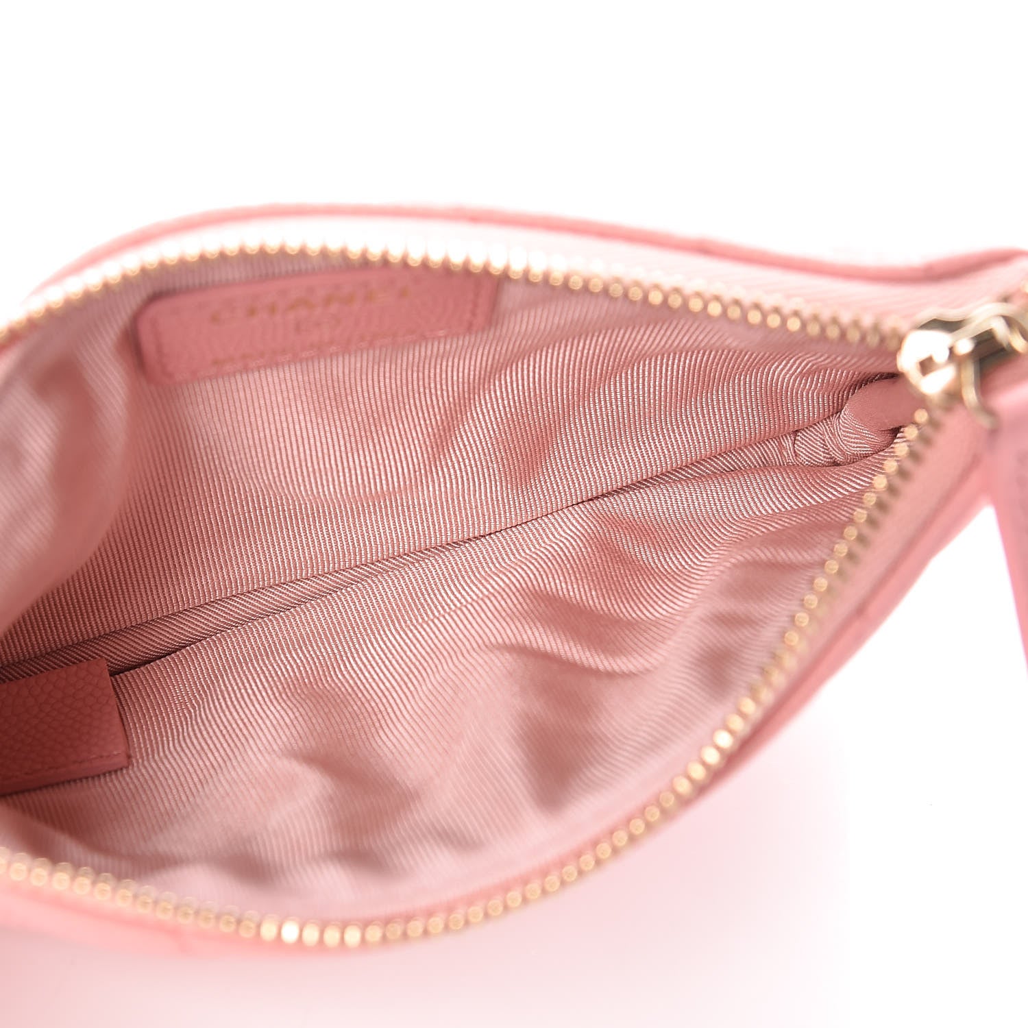 Chanel Caviar Chevron Quilted Small Cosmetic Case Pink 5 of 10