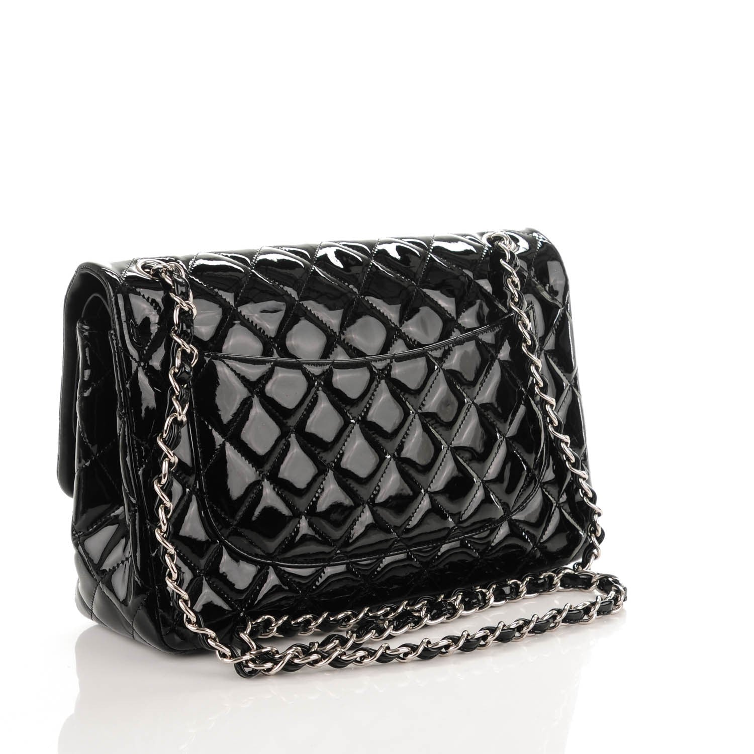 Chanel Patent Quilted Jumbo Double Flap Black 3 of 7