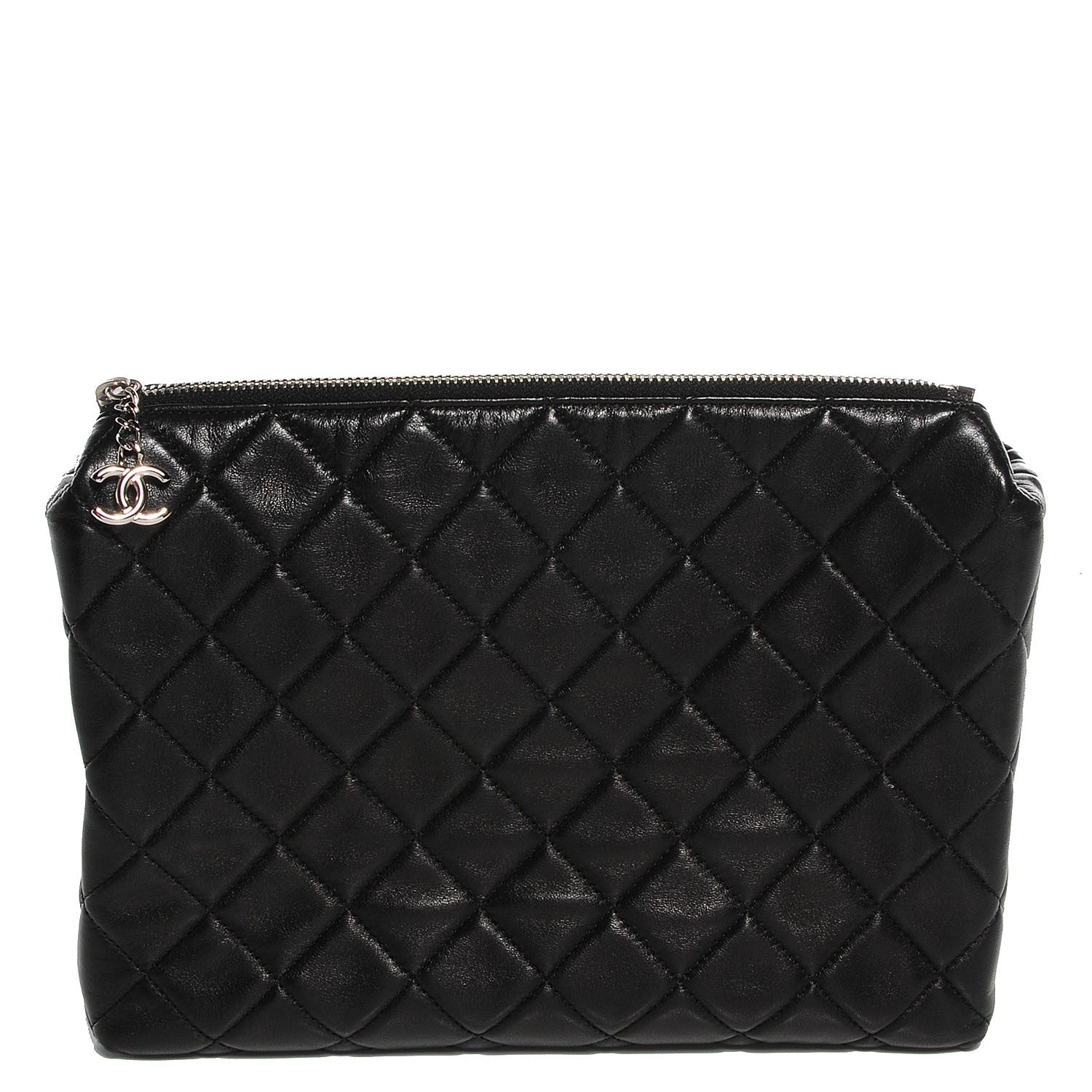 Chanel Lambskin Quilted Medium Cosmetic Case Black 1 of 7