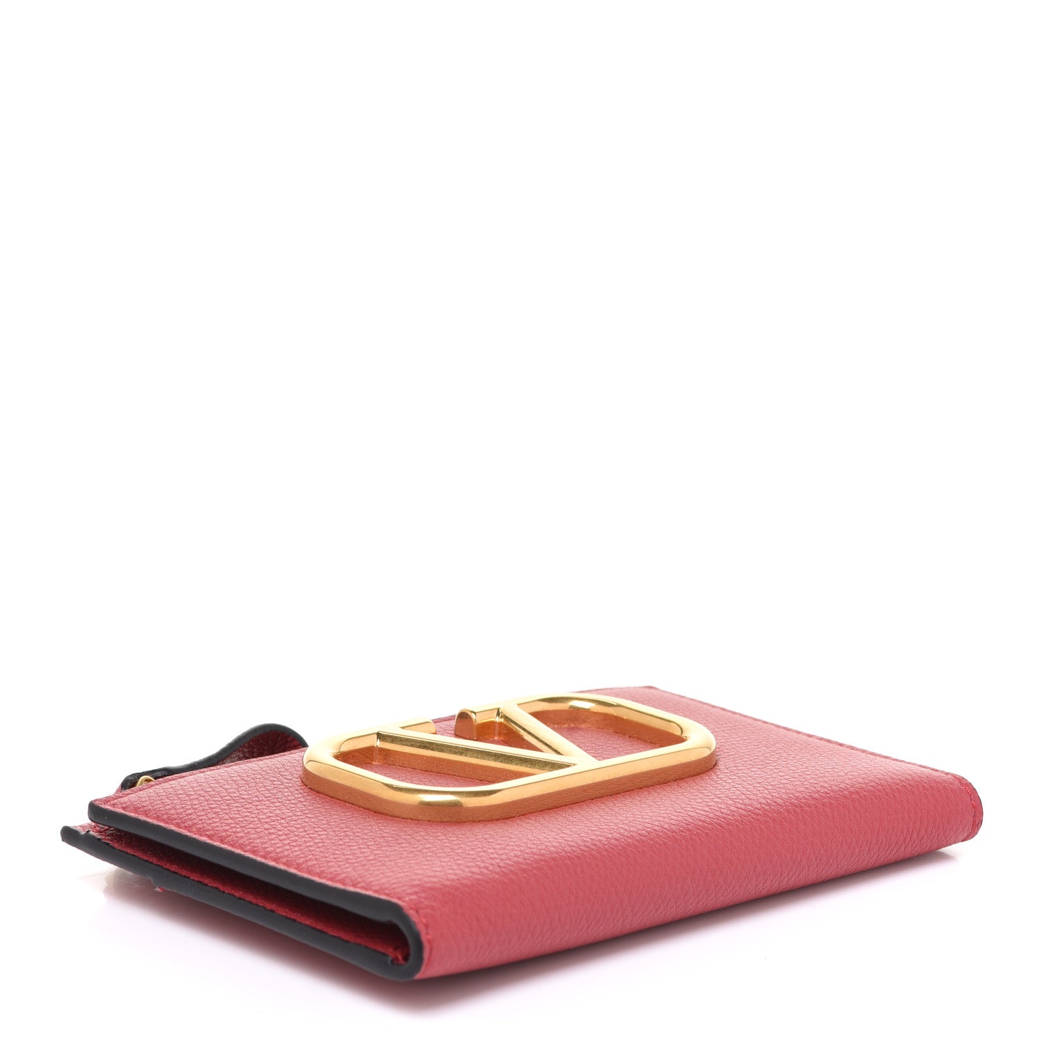 Valentino Garavani Grained Calfskin VLogo Coin Case Card Holder Rouge Pur 4 of 6