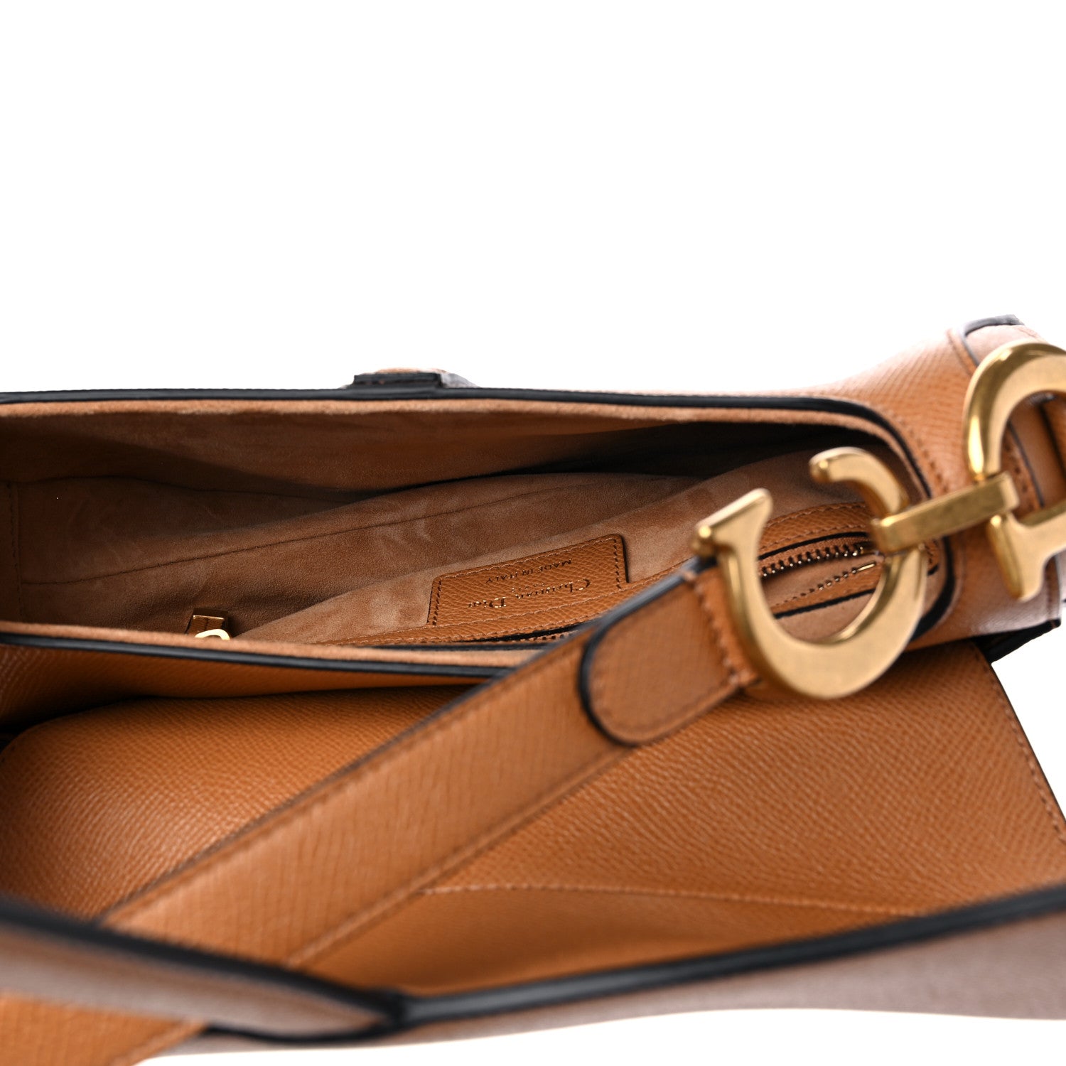 Christian Dior Grained Calfskin Saddle Bag Camello 5 of 9