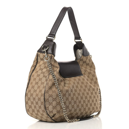 Gucci Monogram Margaux Calfskin Medium Emily Hobo Beige Ebony Cocoa 3 of 16