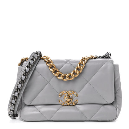 Chanel Goatskin Quilted Medium Chanel 19 Flap Grey 1 of 4