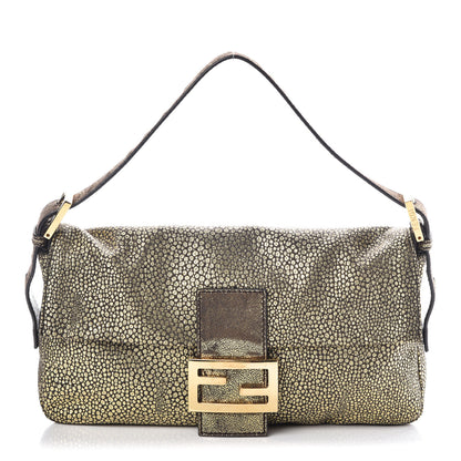 Fendi Metallic Canvas Baguette Gold 1 of 10