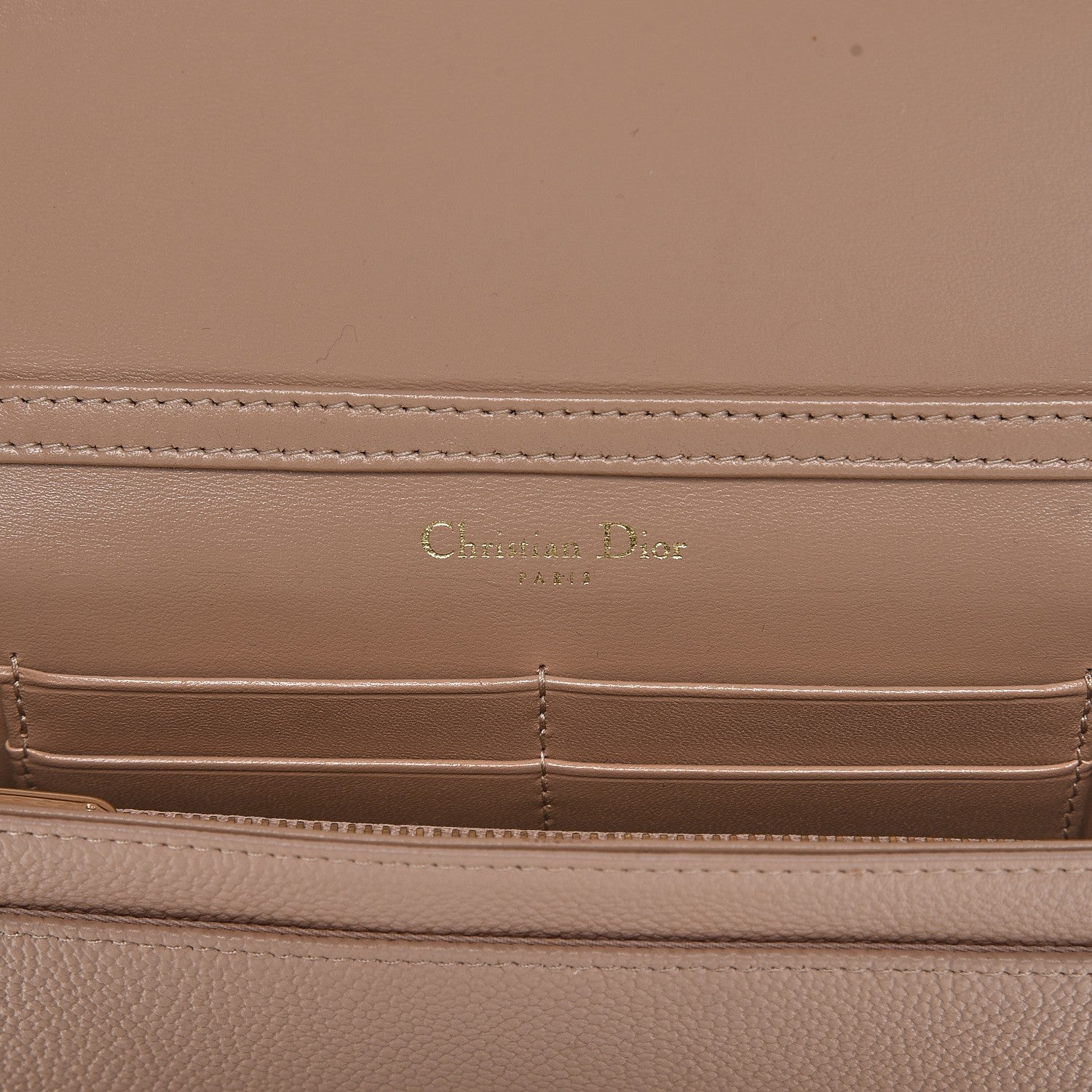 Christian Dior Grained Calfskin Diorama Wallet on Chain Pouch Nude 6 of 9
