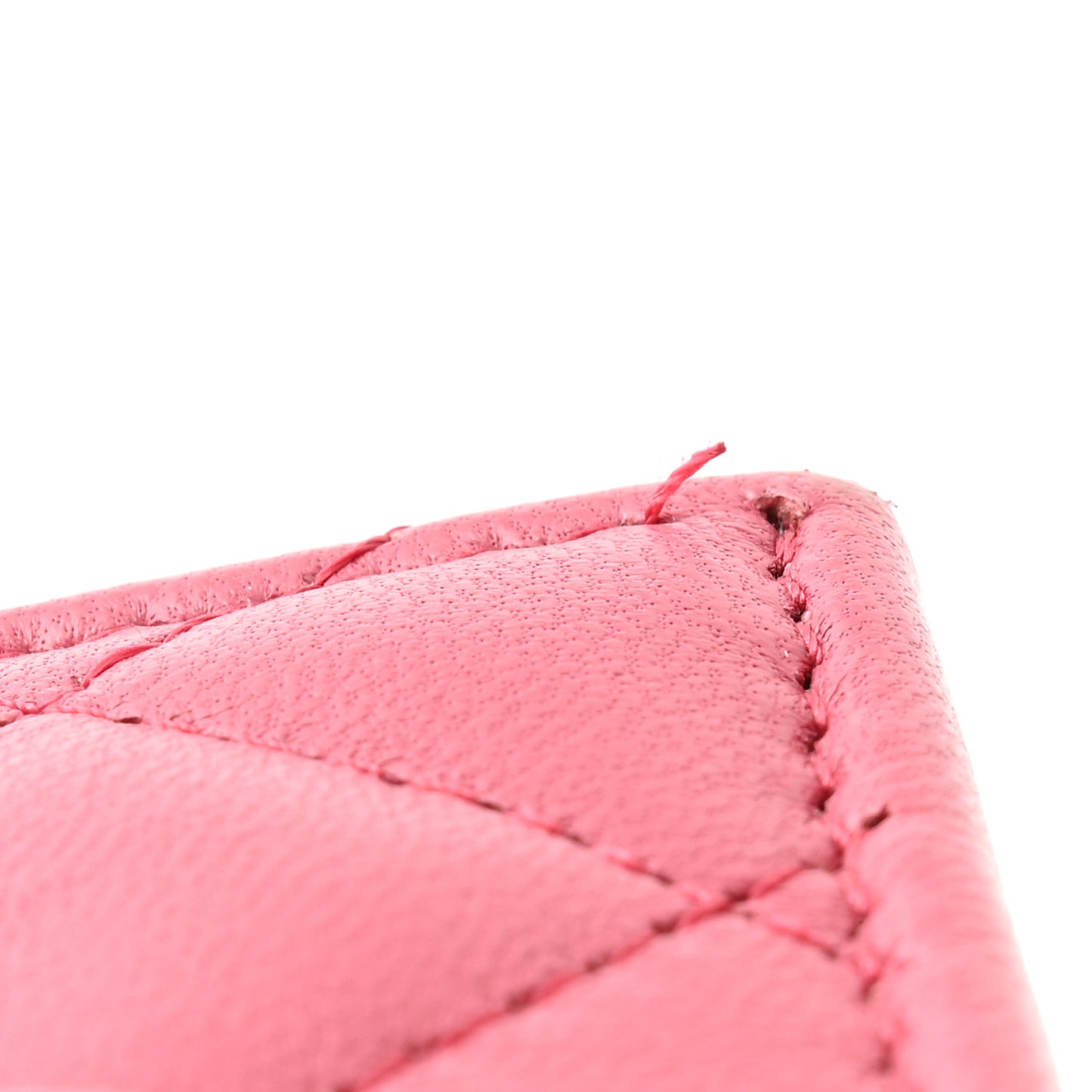 Lambskin Quilted Tri-Fold Flap Wallet Pink
