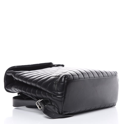 Saint Laurent Calfskin Y Quilted Monogram Medium Loulou Backpack Black 4 of 18