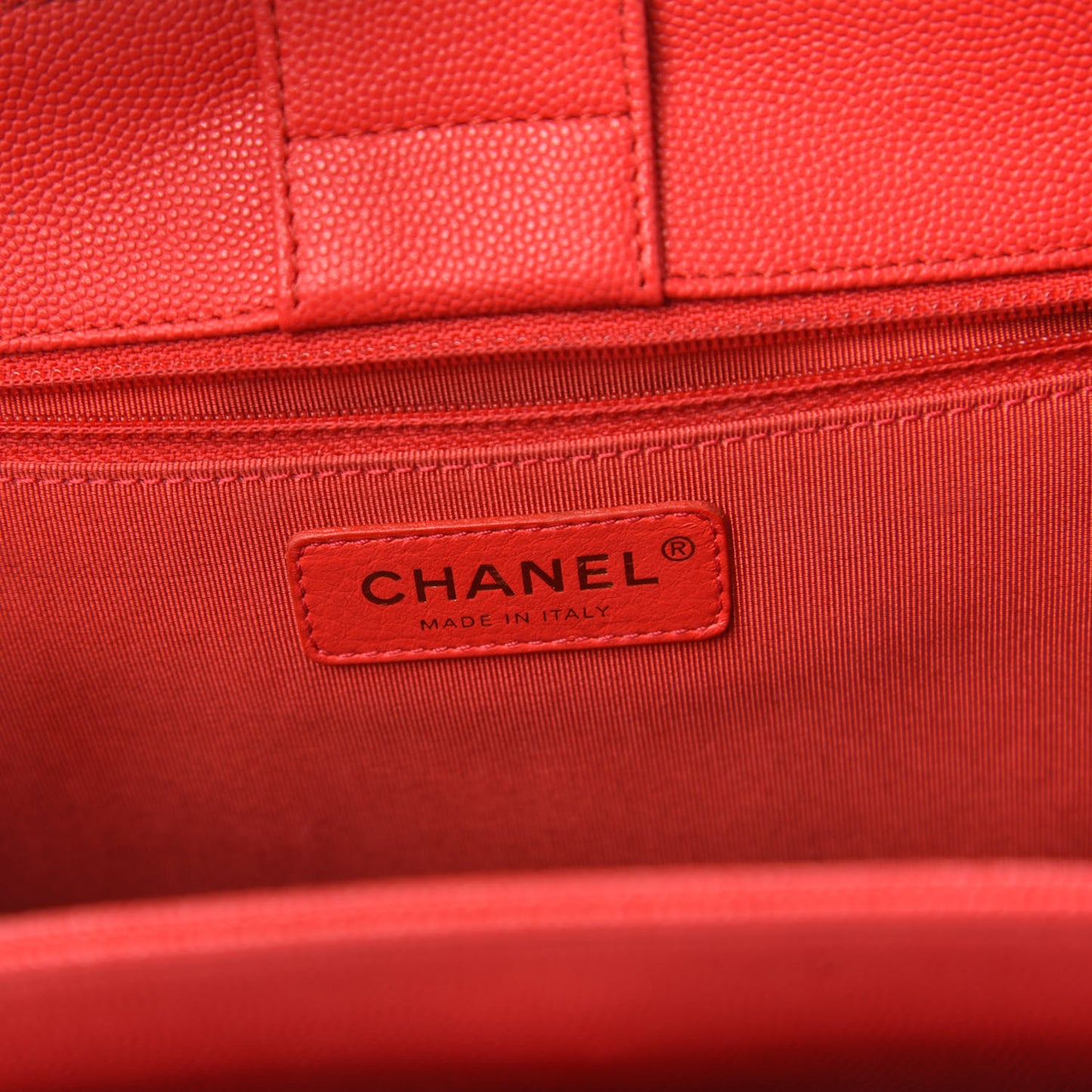 Caviar Quilted In Out Flap Shopping Tote Red