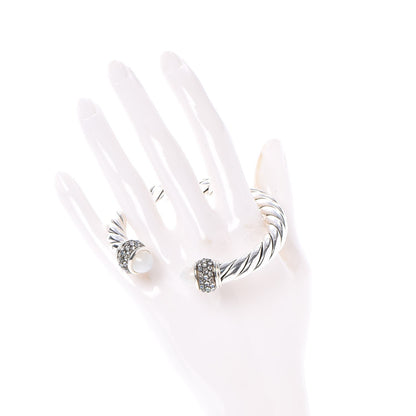 David Yurman Sterling Silver Moon Quartz Blue Moonstone 10mm Cable Renaissance Bracelet 2 of 4