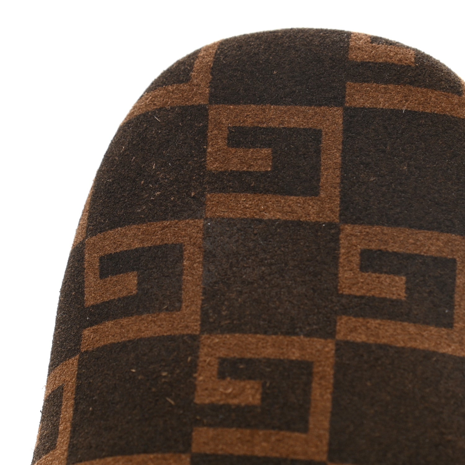 Gucci Calfskin Faux Fur Square G Mens Lawrence Slippers 9 Brown 8 of 8