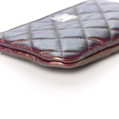 Chanel Iridescent Lambskin Quilted Small Cosmetic Case Purple 9 of 13