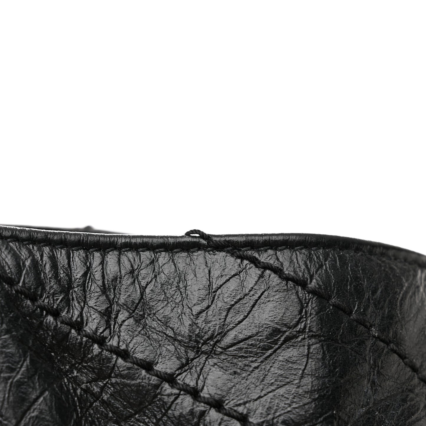 Crinkled Calfskin Matelasse Monogram Large Niki Shopper Tote Black