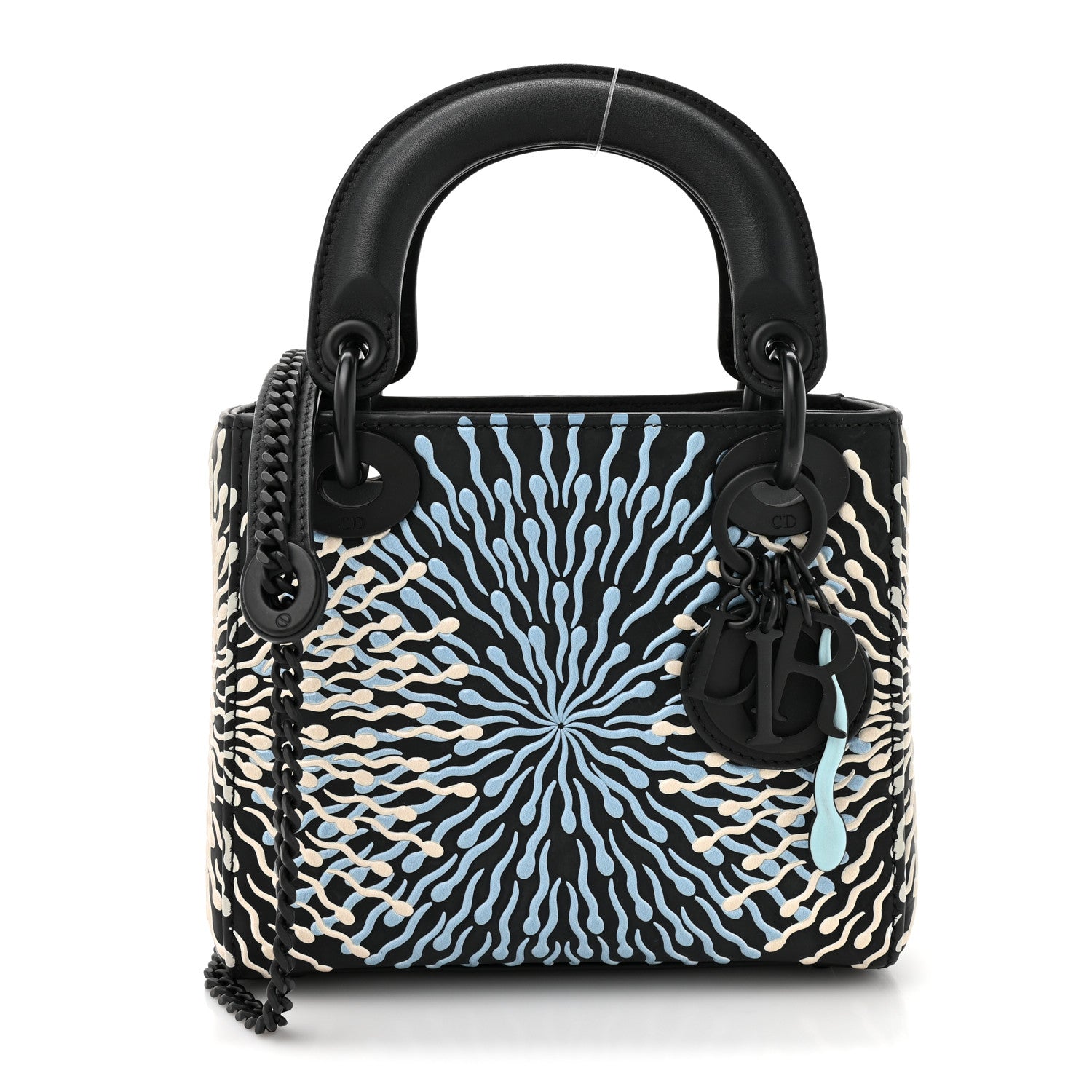 Christian Dior X BHARTI KHER Calfskin Painted Mini Lady Dior Black 1 of 9