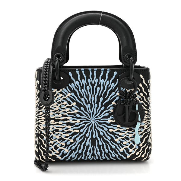 Christian Dior X BHARTI KHER Calfskin Painted Mini Lady Dior Black