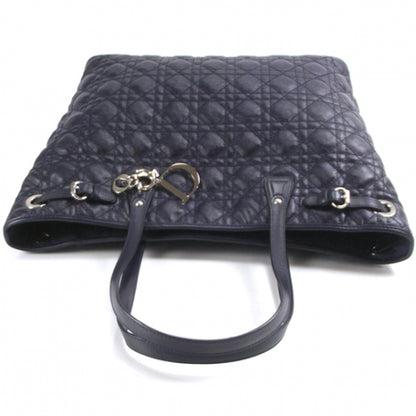 Christian Dior Coated Canvas Cannage Large Panarea Tote Blue 5 of 9