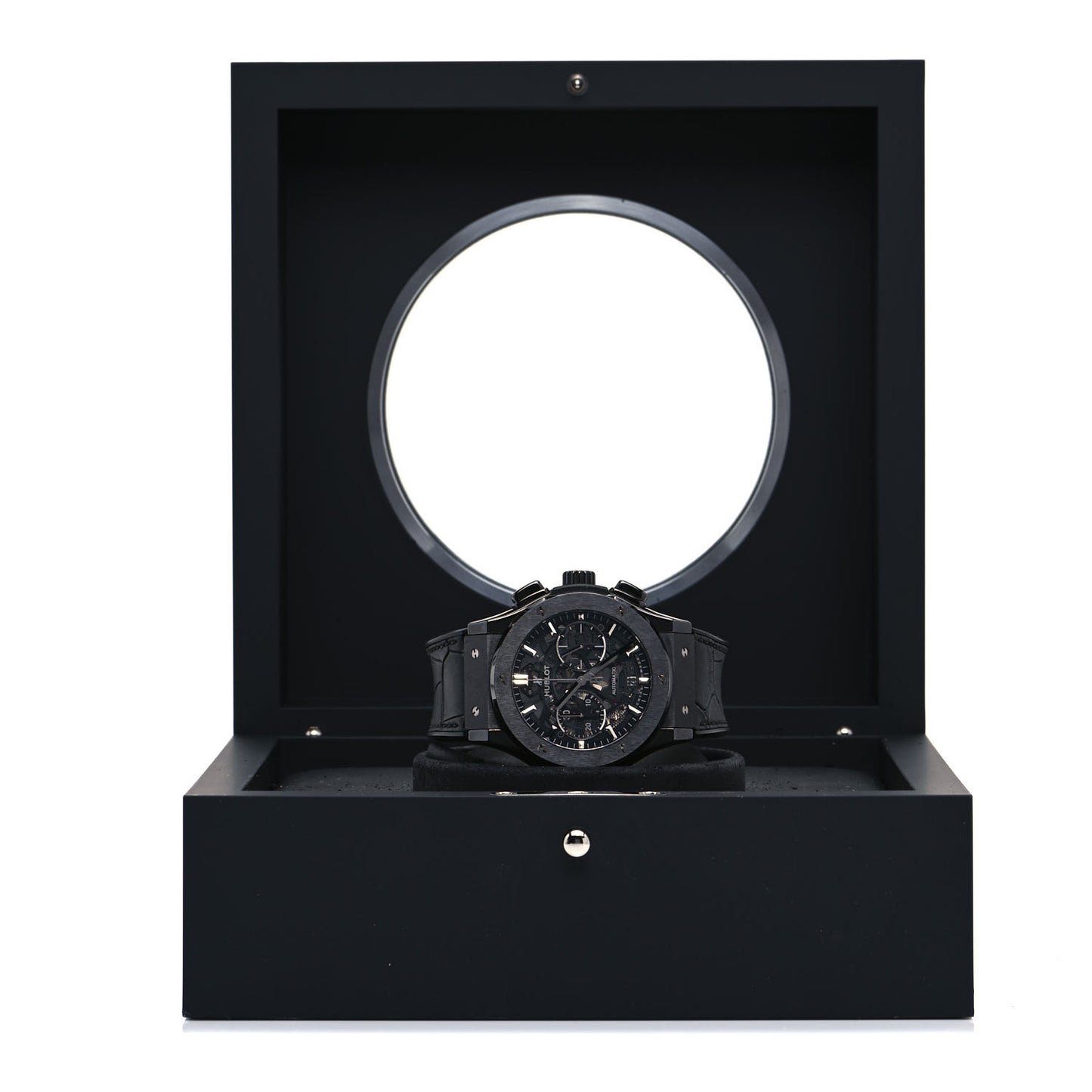 Titanium Ceramic Alligator 45mm Classic Fusion Aerofusion Chronograph Automatic Watch Black 525.CM.0170.RX