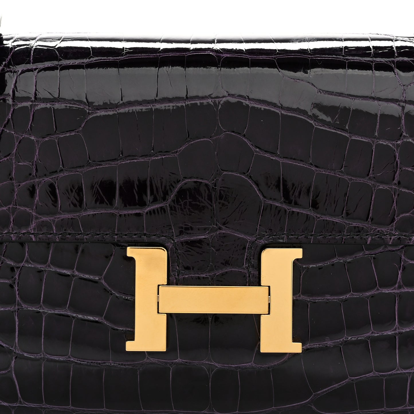 Shiny Alligator Constance Long Wallet To Go Amethyst